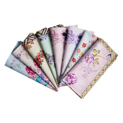 3 Stücke 43x43cm Blume Gedruckt 100% Baumwolle Frauen Dame Schweiß Schal Taschentuch Hochzeit Valentinstag Geschenk