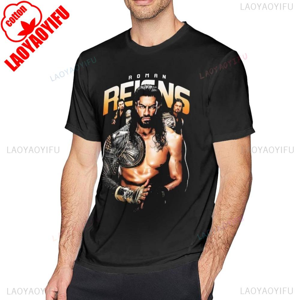 

Roman Reigns Fashion Crewneck Cotton Short Sleeve for Men s T Shirt Casual Fashion Loose Harajuku Unisex Tshirt Hip Hop Y2k T... S разноцветный