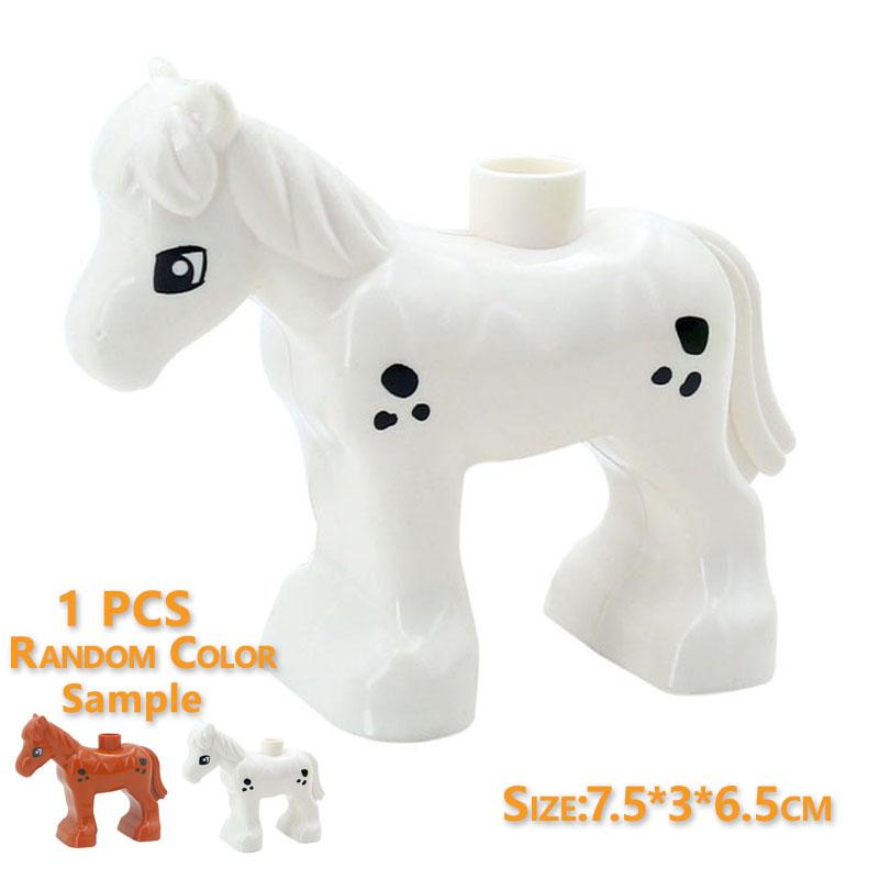 1Pcs Big Block Building Classic Animal Paradise Pets Wildlife Rabbit Lion Bear Compatible Duplo Bricks Set Supplement Children