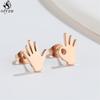 Asymmetry Stainless Steel Key Lock Earring for Women Rabbit Carrot Piercing Jewelry Girls Earrings Gifts Accessories