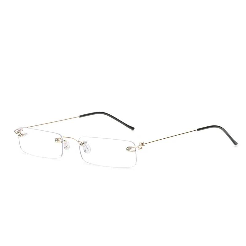 

Модные очки для чтения без оправы с защитой от синего света для мужчин, очки для борьбы с усталостью и пресбиопией, с футляром, очки для работы с компьютером синего света для женщин 4.0