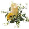 Wreath Candle Ring Candlestick Wreath Faux Kitchen Cabinet Sunflower Wreaths Candle Rings Candlestick Wreath For Home Party