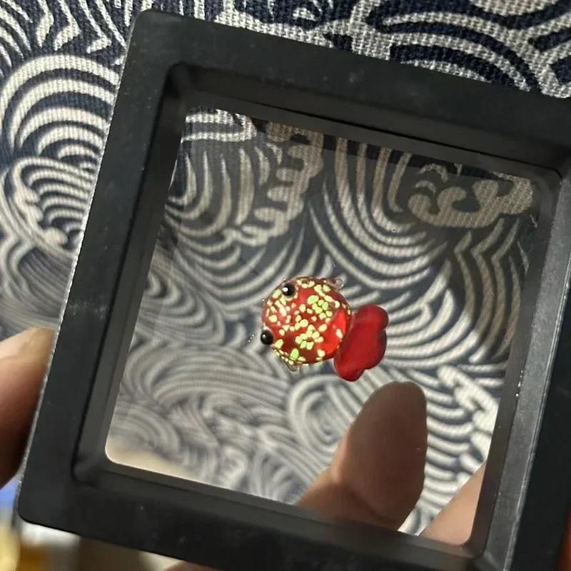 Creative Mini Pocket Goldfish Colored Glaze Transparent Lucky Bag Glass Figurines Handmade Home Decoration Accessories 2025 New