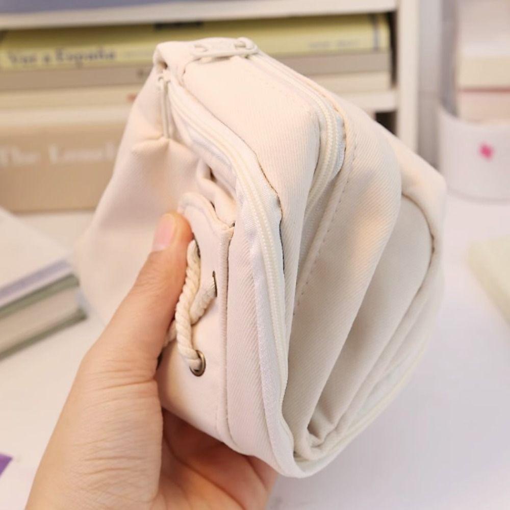 Large Capacity Stationery Bag Cosmetic Pouch Pencil Bag Korean Desktop Storage Pouch Student