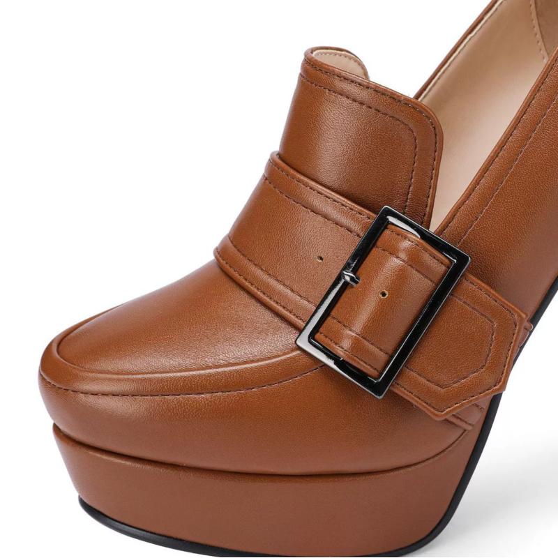 Zelené lodičky na vysokém podpatku platforma boty žena 2025 jaro kulatá špička přezka černé hnědé na podpatku párty svatba kancelářské boty dámské