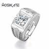 Wosikate Korean Square Zirconia Ring For Men Trendy Domineering   Copper Fashion Jewellery Finger Ring Adjustable