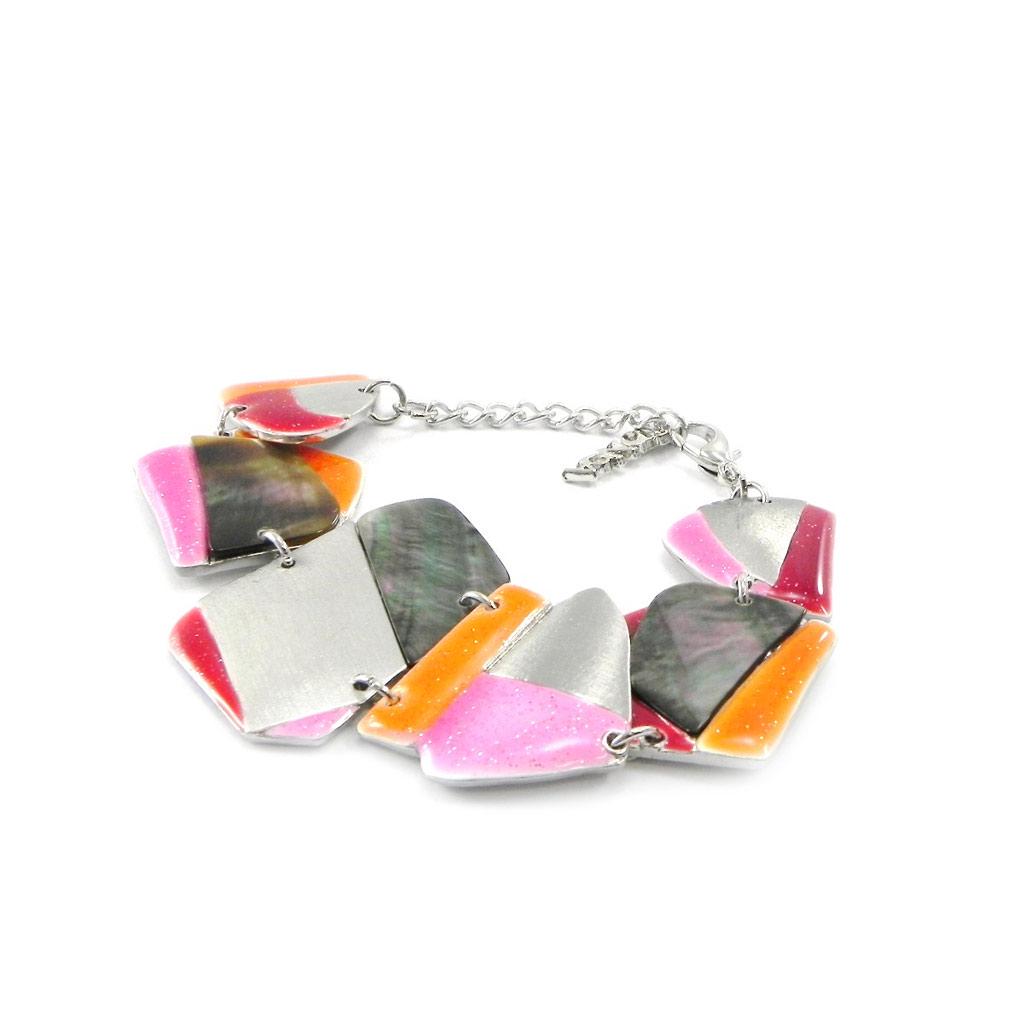 NOA [I5251] - Bracelet Créateur 'Bora Bora' rose orange