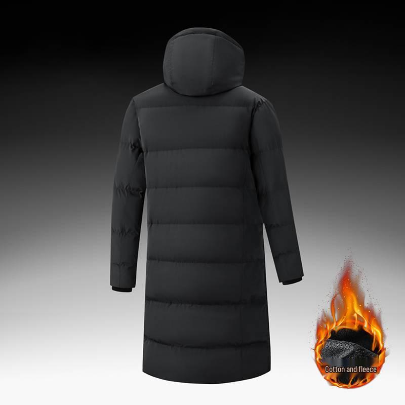 Unisex Mid-Length Cotton-Padded Sports Overcoat for Winter Training