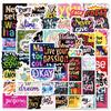 50 Inspirational English Phrase Stickers DIY Mobile Phone Case Suitcase Notebook Skateboard Water Cup Creative Stickers