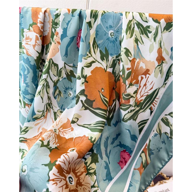 Korean Style Luxury Printed Large Square Scarf For Women