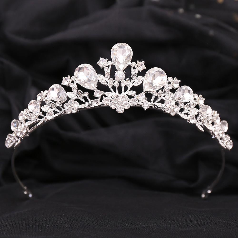 Neuer Stil Strass Krone Stirnband Hochzeit Fotostudio Krone Barock Kopfschmuck Braut Blatt Kleine Krone