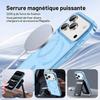 Coque pour iPhone 18 Pro Max, Anti-Rayures Antichoc avec Anneau Magnétique - Bleu Translucide