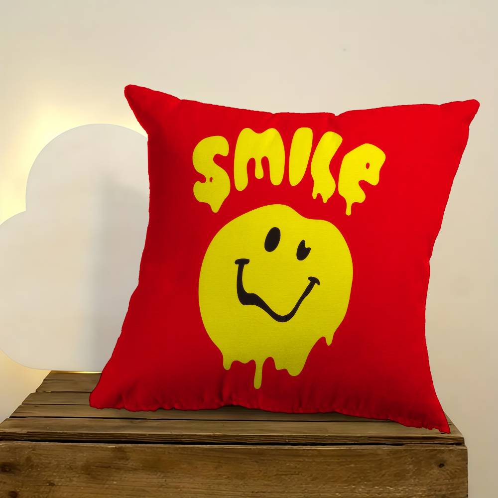 Anime Smile Fun Cute Cushion Cover Inches Farmhouse Decor Home Throw Pillow Covers For Couch Decorations