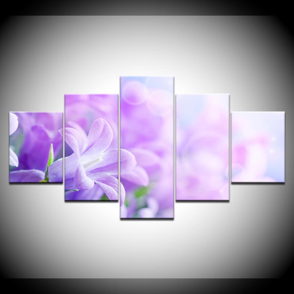 The Pink Lilac Flowers 5 Piece Wallpapers Art Canvas Print Modern Poster Modular Art Painting for Living Room Home Decor
