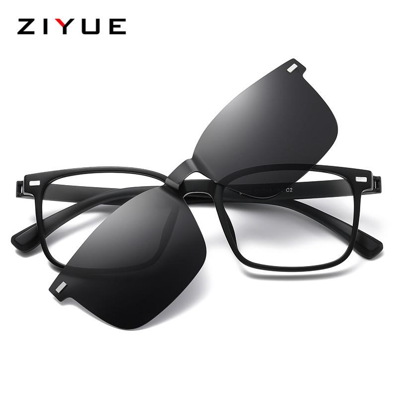 Gafas de Sol Ultraligeras TR90 Clip-on para Hombre Polarizadas con Protección UV - Gafas de Moda para Exteriores Estilo Urbano