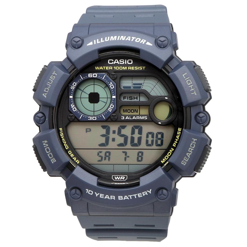 Casio Digital Men's Watch WS-1500H-2AV Grayish Navy with Fishing and Moon Data Display, Overseas Model [Parallel Import]