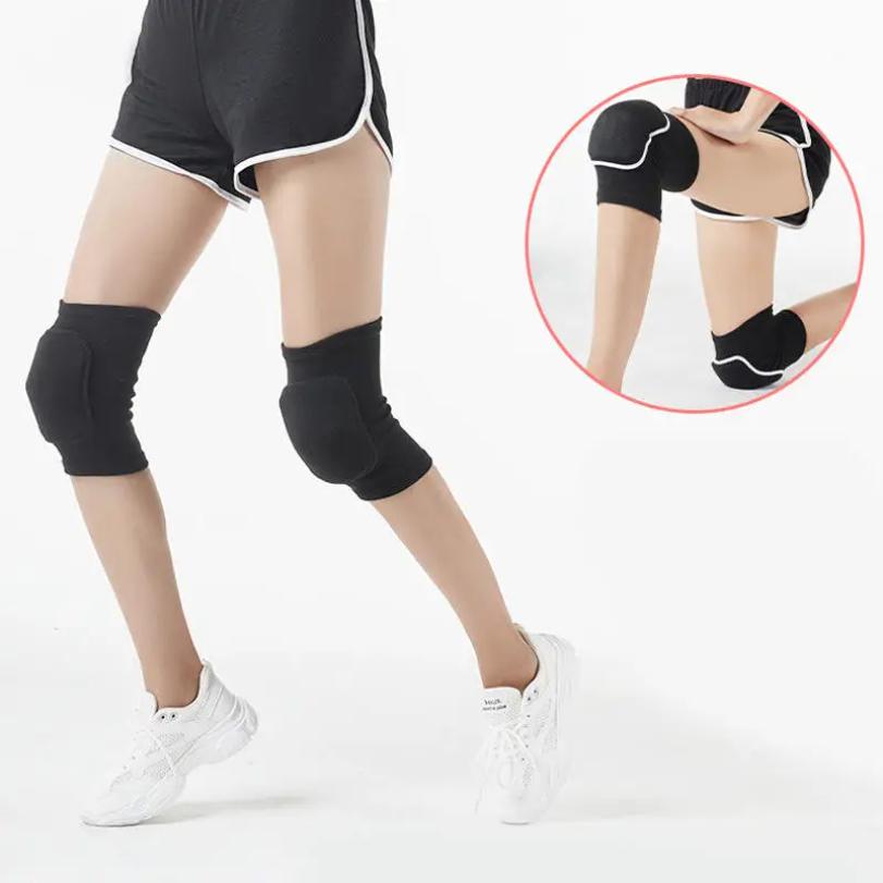 1Pair Sports Compression Knee Pads Elastic Knee Protector Thickened Sponge Support Dancing Volleyball Training Knees Brace
