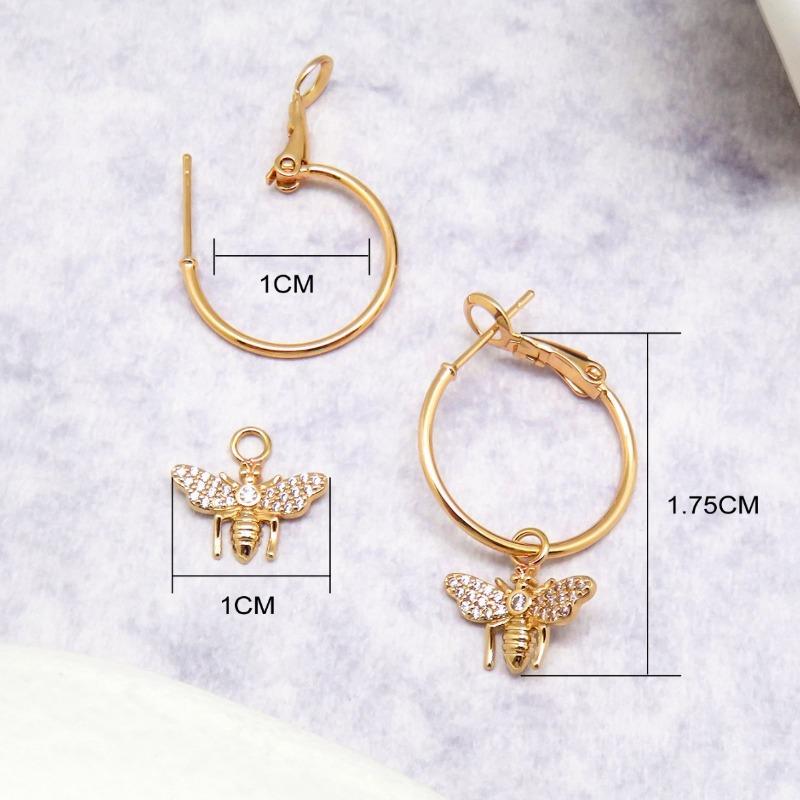 Cercei Simpli pentru Doamne, Incrustați cu Zircon, Insectă Albină, cu Cercei Atârnați, Cercei pentru Navetă