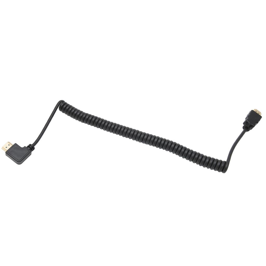 90 Degree Right Angled HD Multimedia Interface Male to Male Extender Coiled Cable for Computer TV