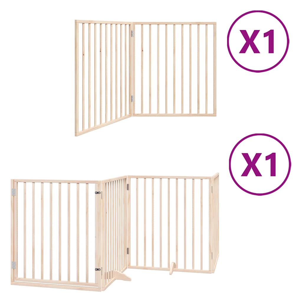 6 Piece Foldable Dog Gate 480 cm Poplar Wood