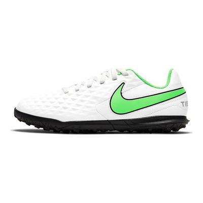 Tiempo Legend 8 Club TF Zapatillas de Fútbol Cómodas Versátiles Antideslizantes Duraderas de Caña Baja Zapatillas de Fútbol para Niños Blanco Verde AT5883-030