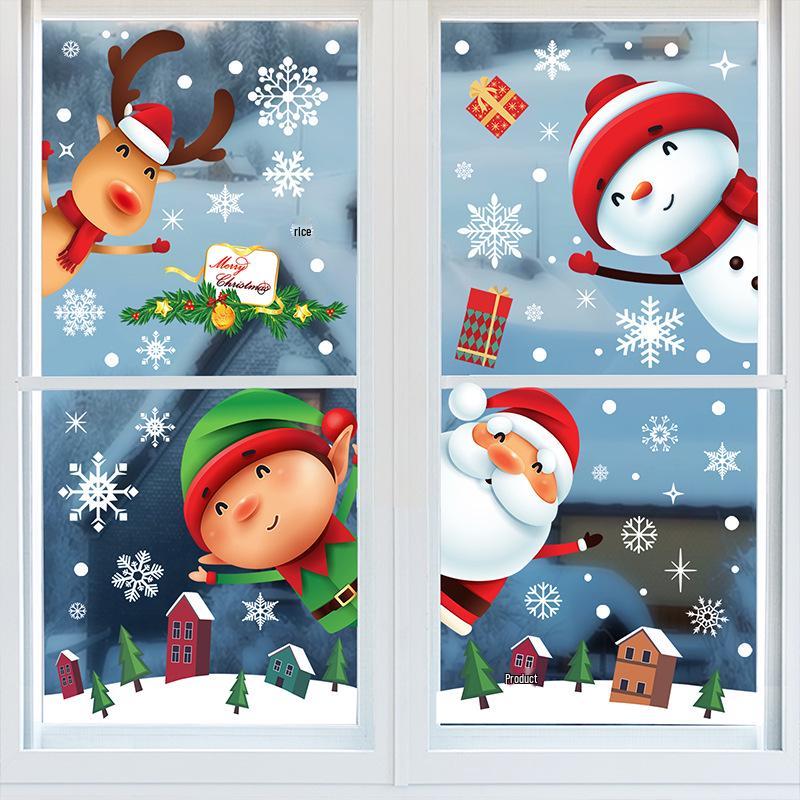 Christmas Reindeer & Snowman Self-Adhesive Wall & Window Sticker