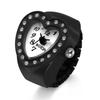 Ring Watch Business Fashion Waterproof Flip-up Cover Numeric Dial Sport Quartz Ring Watch Stainless Steel