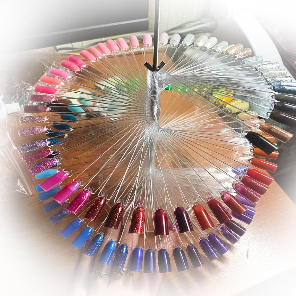 120 Colors Nail Tips Display Stand DIY Nail Art Showing Shelf Gel Nail Polish Color Card Spiral Display Stand Shelf Rotating Tip