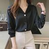 2025 Spring Korean Style Versatile Long Sleeve White Women's Shirt