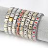Neue Mode Damen Mann Italienischer Charm Herz Blume Schmetterling Kreuz Delfine Edelstahl Elastisches Armband Gliederarmreif
