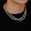 Golden Trendy Jewelry Clasp Full Zircon Twisted Chain Hip Hop Mens Bracelet