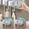 4 Position Suction Cup Mop Holder 5 Hooks Mop Hanging Rack Stable Wall-Mounted Mop Clip  Kitchen