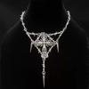 Y2k Gothic Cross Pendant Necklace for Women Men Jewelry Punk Barbed Wire Thorns Necklace Jewelry Accessory