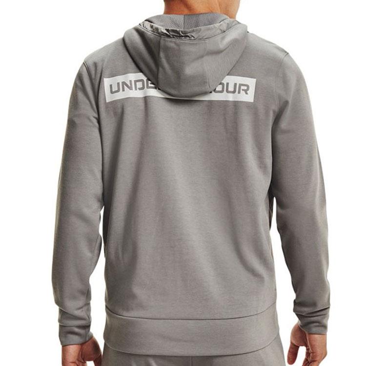 Under Armour Summit Series Logo Print Knit Training Hooded Jacket Men Jackets Charcoal-Grey 1366232-066