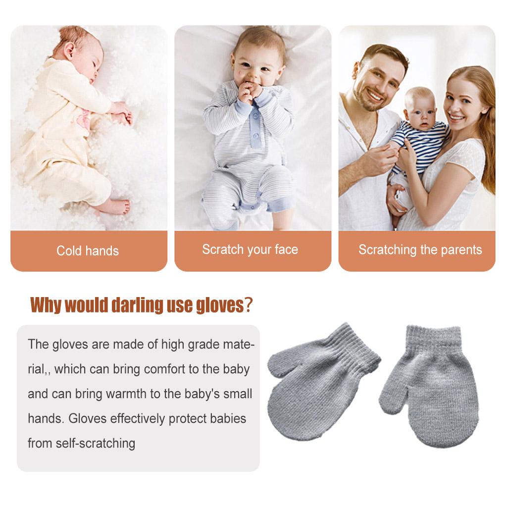 1 Pair Toddler Mittens Simple Solid Color Hand Warmers Winter Keeping-warm Cover Clothes Accessory Kids Mitten for Outdoor