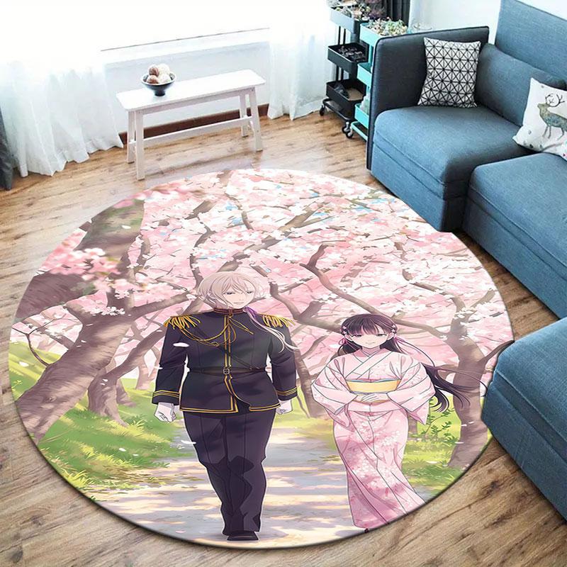 My Happy Marriage Round Area Rug,Carpet Rug for Living Room Bedroom Sofa Playroom Decor,Non-slip Floor Mat