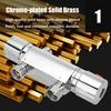 Bathroom Thermostatic Shower Cold & Hot Faucet Brass Mixer Value Dual Handle Temperature Control Bathtub Shower Faucet Wall Mounted 1 Set