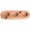 1 PC Coffee Tamper Base Fits 51/53mm And 58mm Coffee Machine Handles Beech Wood Coffees Tamper Stand Base With 4 Slot Bracket