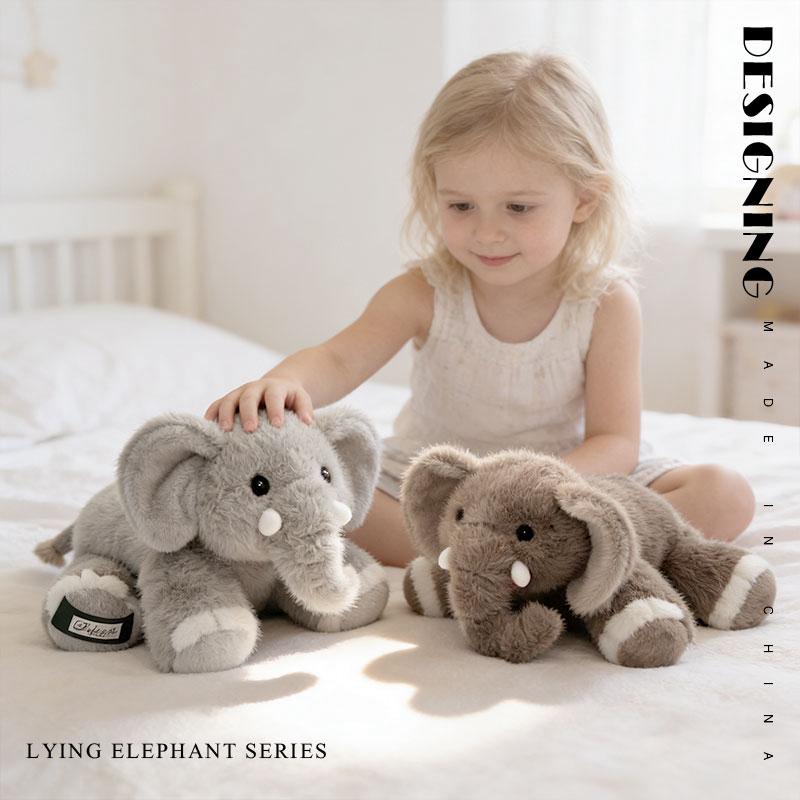 25-60CM Soft Lifelike Mammoth Elephant Plush Large Elephant Toy Stuffed Animals Plushies Pillow Accompany Doll Gift