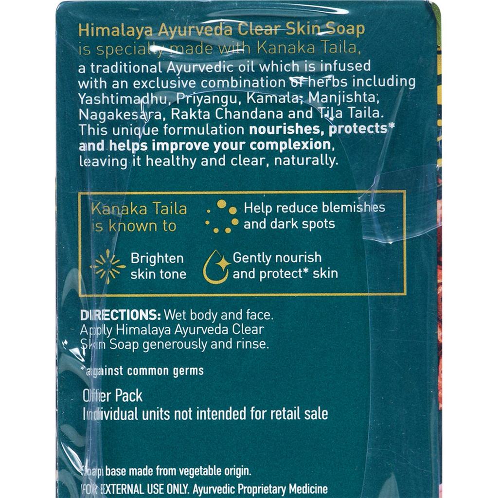 Himalaya Ayurveda Mydło do Cery Bez Skazy Opakowanie 4 szt. po 75g każda Łagodny Odżywczy Ajurwedyjski Środek do Mycia Ciała Dla Zdrowej Promiennej Skóry