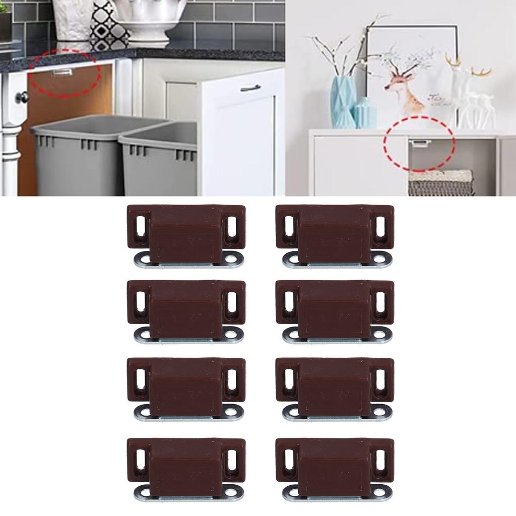 8 Set Stainless Steel Magnetic Door Catch Cupboard Closet Cabinet Door Damper Buffer Furniture Accessories