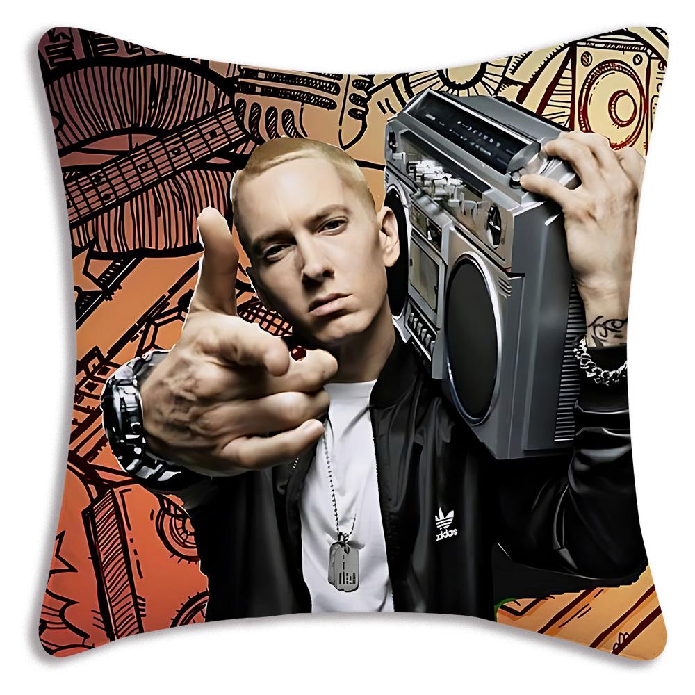 Hip Hop Rapper Eminem Pillow Covers Cartoon Sofa Decorative Home Doublesided Printing Short Plush Cute Cushion Cover