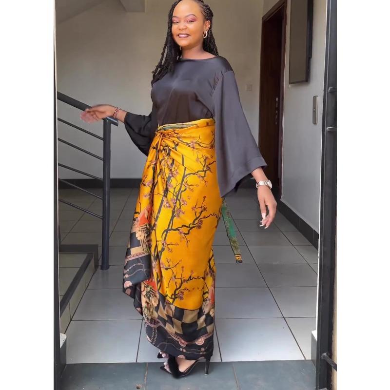 Women's Plus Size Dress 3D Pattern Casual Tie Printed Temperament Dress