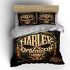 Calavera, llamas, logo de Harley-Davidson. Juegos de cama Juegos de fundas nórdicas Fundas nórdicas Fundas de almohada(1 * Funda de edredón 2 * Fundas de almohada sin relleno de edredón)