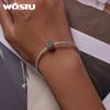 WOSTU 925 Sterling Silver Jungle Secret Rabbit Flower Charm Bead Pendant Fit Original Bracelet Necklace For Women Jewelry