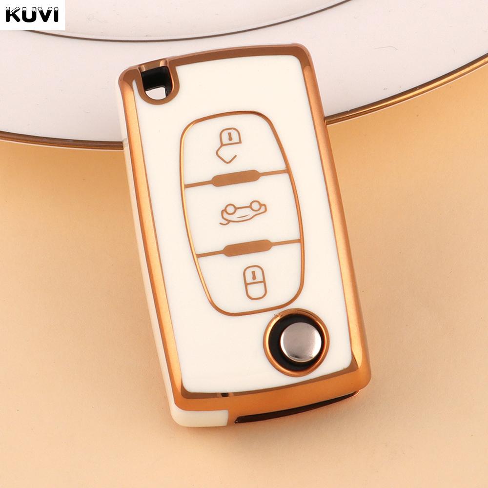 TPU Etui Klapka Pokrowiec na Kluczyk Samochodowy Dla Citroen C2 C3 C4 C5 C6 Xsara Berlingo Dla Peugeot 207 307 308 407 607 807 Ochraniacz Brelok