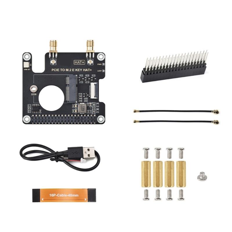 PCle To M.2 E KEY Adapter Board for RPi 5 and Various 2230 (M.2 E Key) Wireless Cards Efficient
