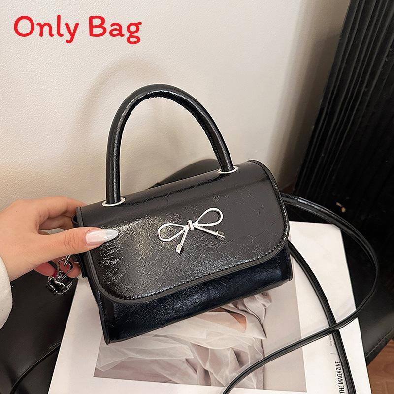 Butterfly Knot Fashion Handbag Small Pu Crossbody Bag For Daily Use чёрный