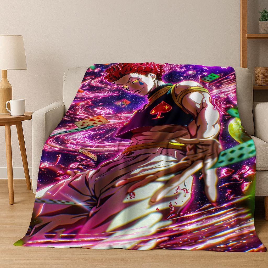 Anime HUNTER X HUNTER HXH Gon Freecss Killua Cartoon Flannel Blanket,Cozy Soft Throw Blanket for Home Bedroom Bed Sofa Cover Kid
