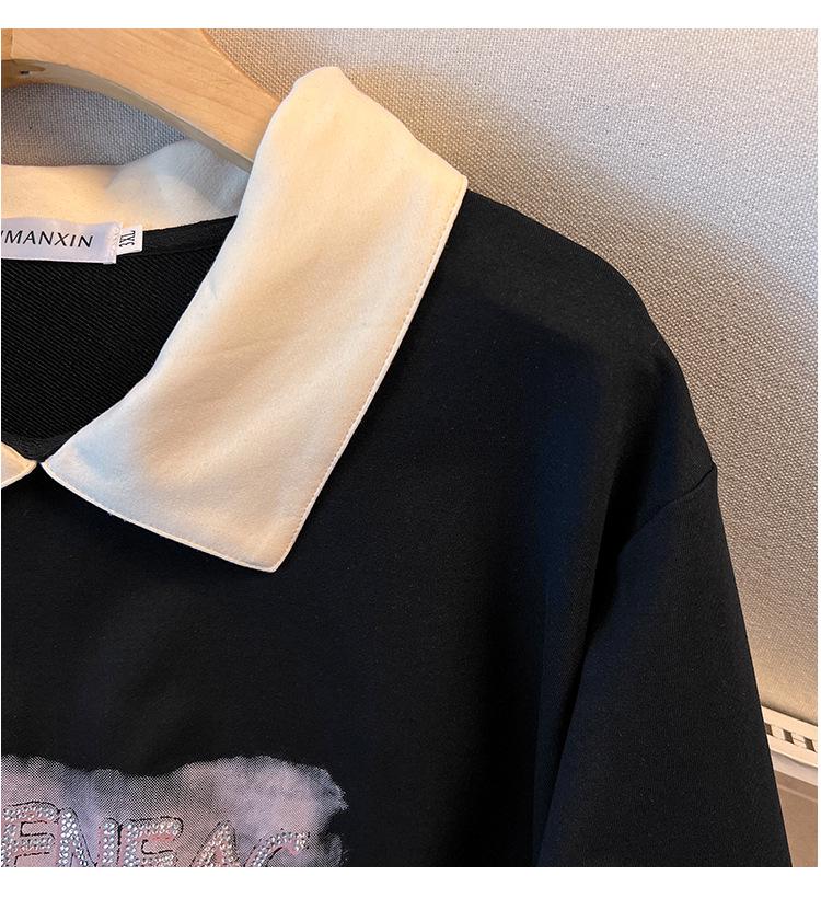 Plus Size Autumn Lapel Hoodie, 200-350 Jin, Loose Fit, Chest 150/160-6070